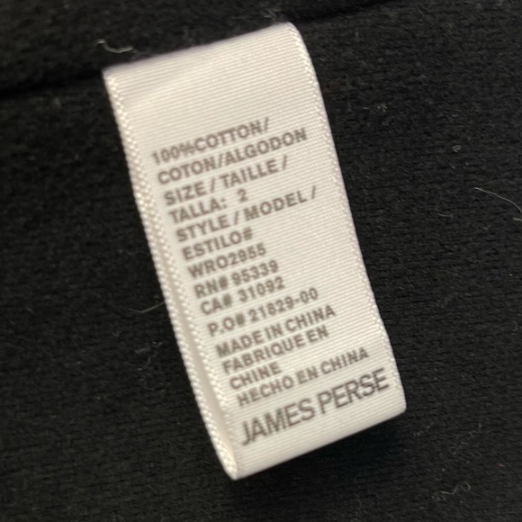 James Perse Los Angeles Cropped Fleece Sweatshirt Coat Jacket Blazer Black 2 M - Picture 9 of 16